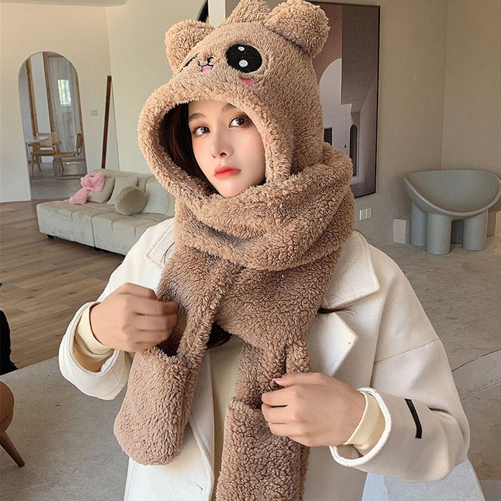 Mũ Tai Gấu Nhồi Bông Dễ Thương Thời Trang Mùa Đông 1