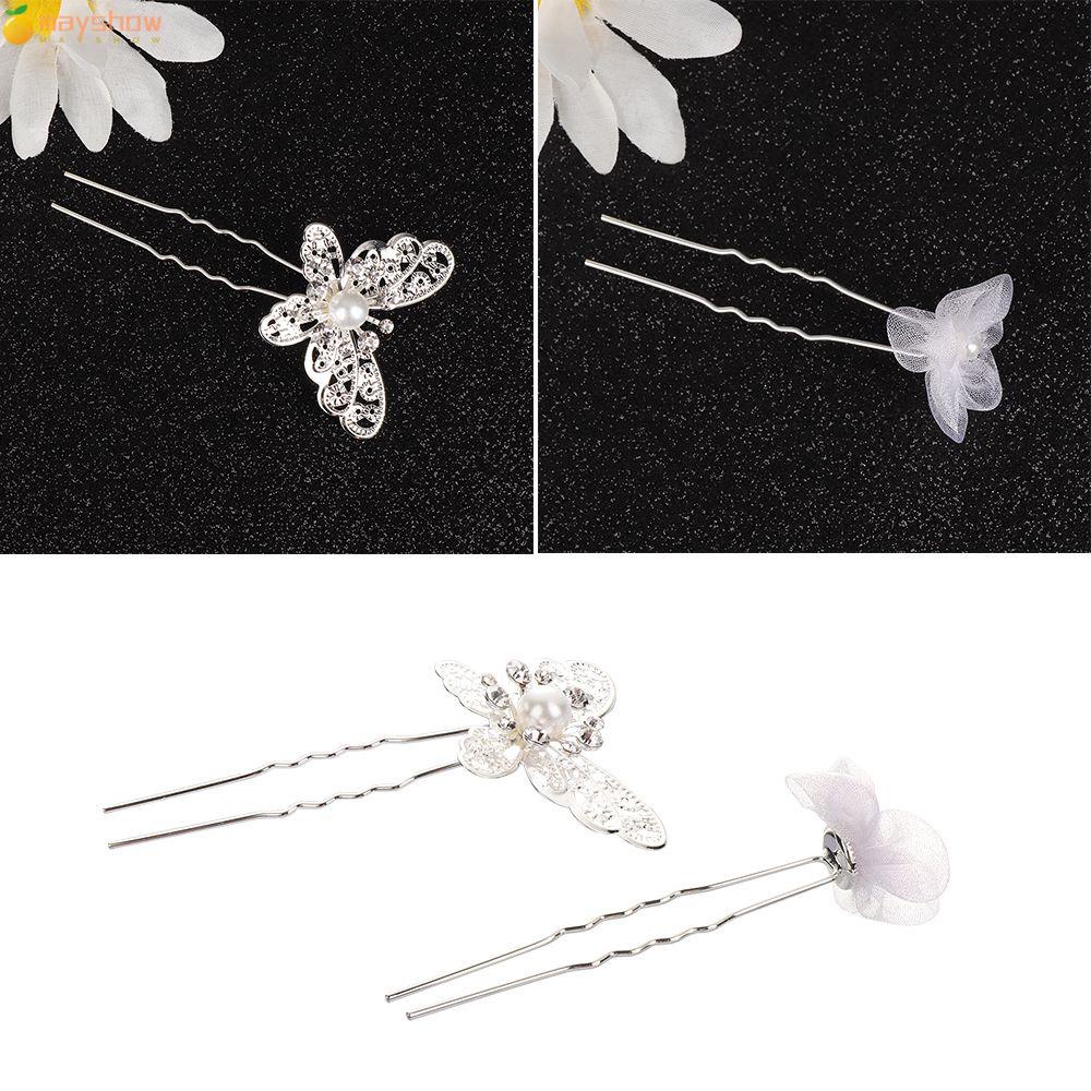 Trâm Cài Áo Hình Hoa Và Bướm Đính Ngọc Trai Giả Thời Trang