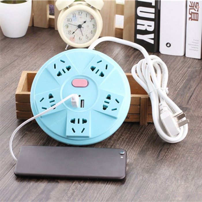 Ổ Điện UFO 10 Ổ Cắm và 2 Cổng USB (Màu Sắc Ngẫu Nhiên)