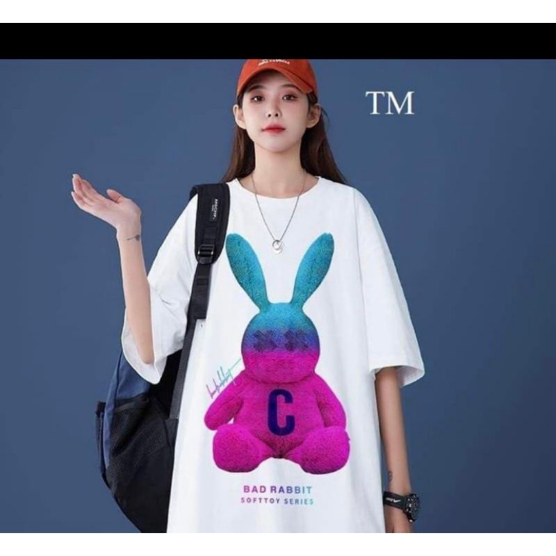 Áo phông tay lỡ Thỏ C cực đáng yêu