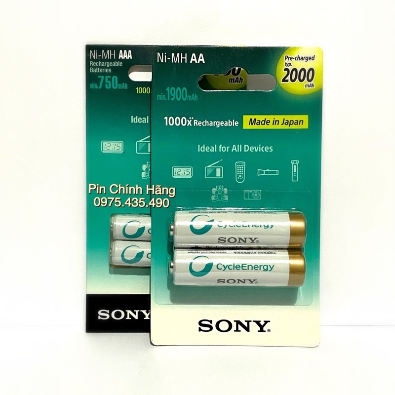 ┇✧Pin Sạc AA / AAA SONY Chính Hãng Vỉ 2 Viên Made in Japan