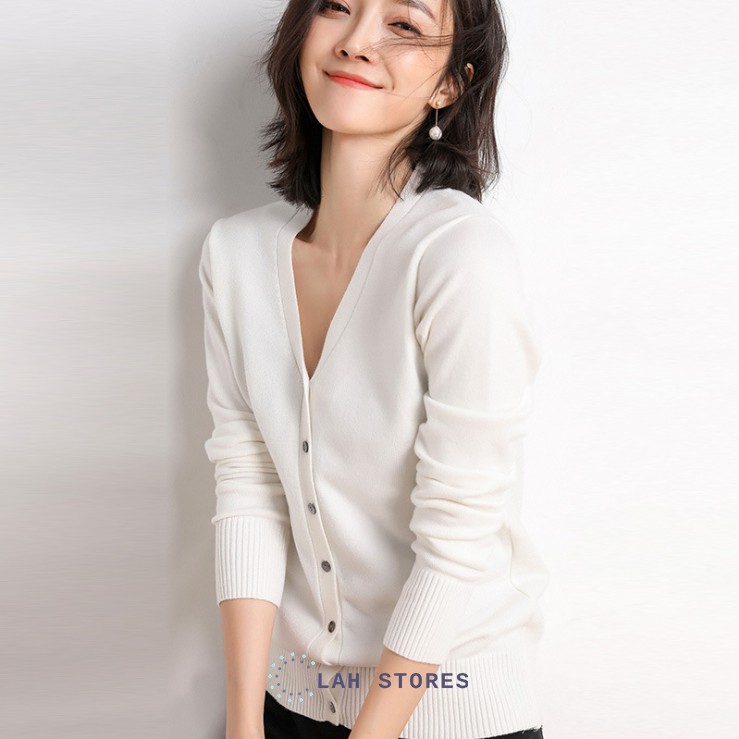 Áo khoác cardigan len nữ basic Thu Đông 2020 LAH STORE (Hàng Loại 1) | WebRaoVat - webraovat.net.vn