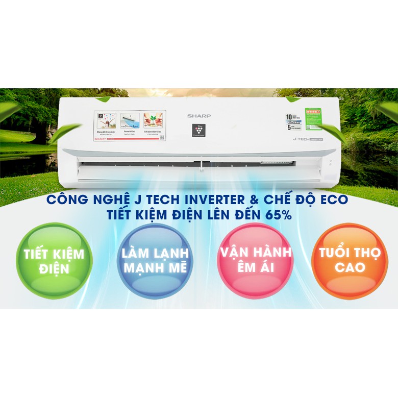 Máy lạnh Sharp Inverter 1.5 HP AH-XP13WMW (Miễn phí giao tại HCM-ngoài tỉnh liên hệ shop)