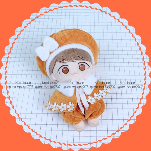 (15cm-20cm) CÓ SẴN - Set măng tô, mũ, sịp cho doll, outfit doll, outfit cho doll