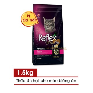Thức ăn cho mèo biếng ăn reflex plus choosy vị cá hồi gói 1.5kg - reflex plus adult cat food choosy salmon