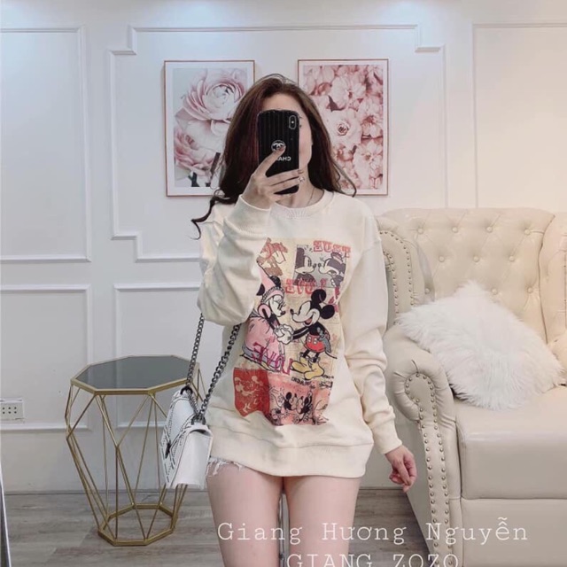 Áo phông mickey chất nỉ da cá