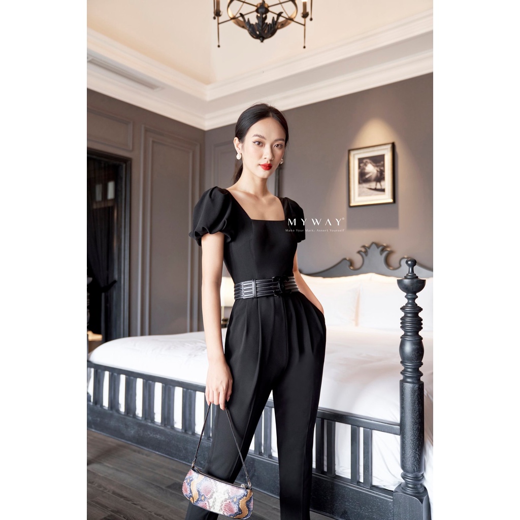 Bộ Jumsuit Nữ MY WAY Tay Bồng Cổ Vuông Sang Trọng MQLA116