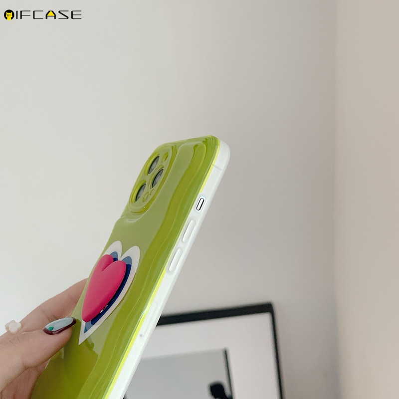 Ốp Điện Thoại Mềm Họa Tiết Trái Tim Có Dây Đeo Cho iPhone 13 12 11 Pro Max XS Max XR X