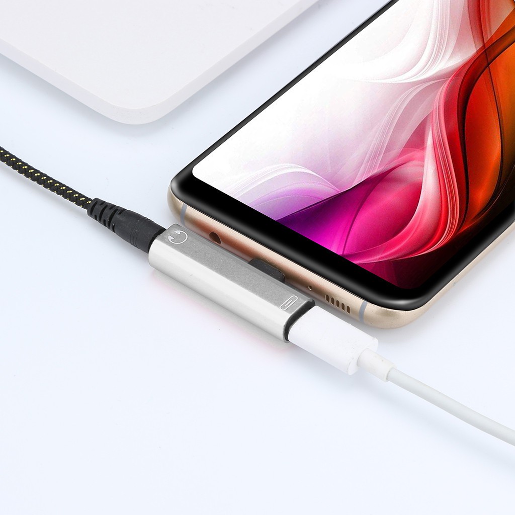 Đầu chuyển đổi chia cổng Type-C âm thanh thành jack tai nghe 3.5mm và sạc Type-C dành cho  HUAWEI và XIAOMI