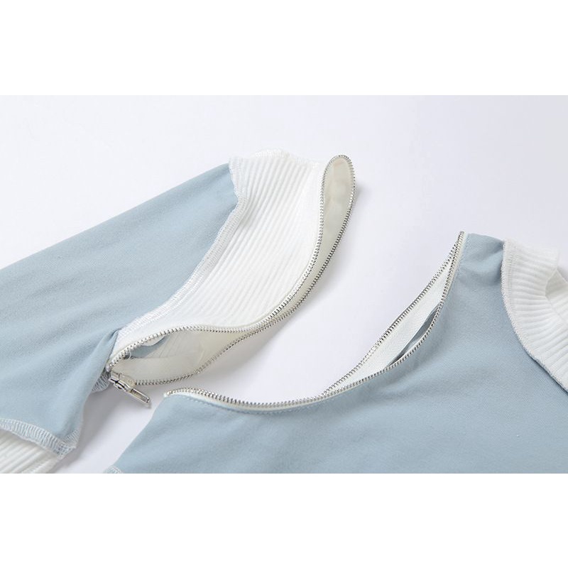 Áo thun nữ croptop 2 cách mặc cá tính sexy - dáng thun cotton tay áo có thể tháo rời