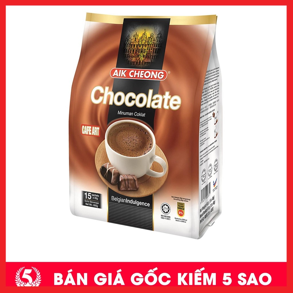 Trà Sữa Gói Tự Pha Chocolate Hòa Tan Aik Cheong Chocolate Cafe Art Malaysia (15 Gói x 40g)