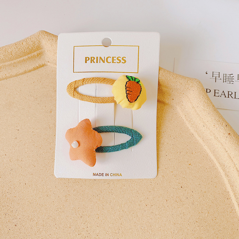 Kẹp tóc mái nhiều màu thêu hình trái cây phong cách Hàn Quốc hàng mới dành cho bé gái