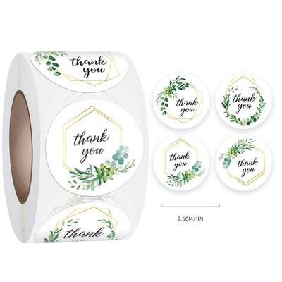 Cuộn 500 stick dán nhãn Thank you sticker cảm ơn decal dán trang trí sổ handmade gói quà STICK024