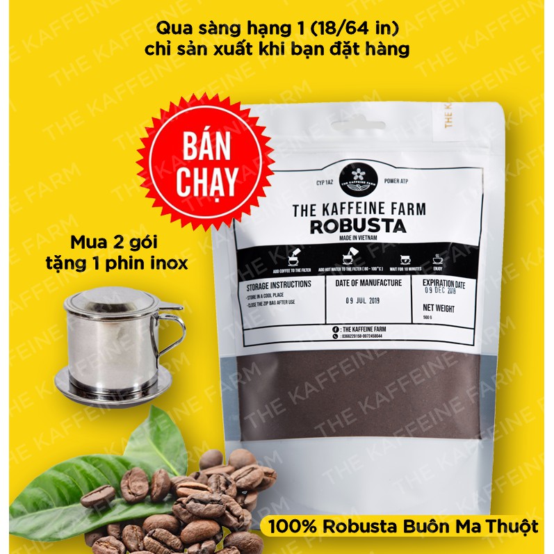 [500g] Cà phê Robusta bột xay sẵn - The Kaffeine Farm