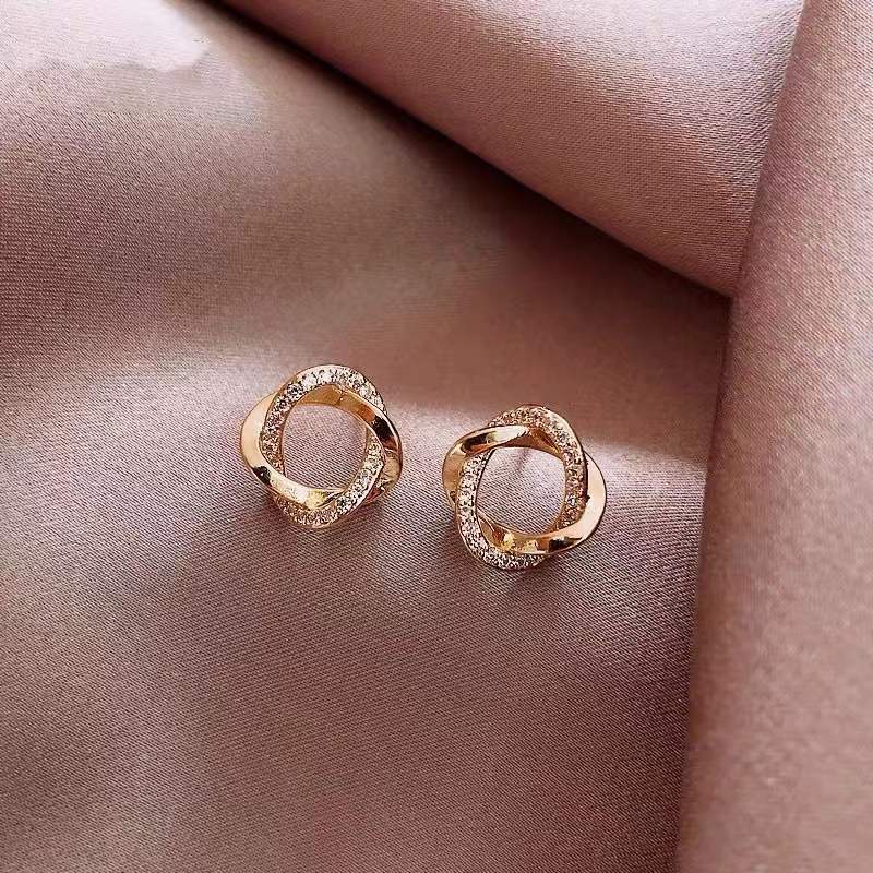 Bông Tai Mạ Bạc 925 Hình Tròn Thiết Kế Đơn Giản Phong Cách Mới