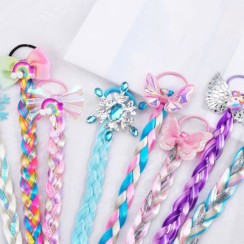 Dây buộc tóc KIDSBOWS trang trí tóc giả đính kim tuyến lấp lánh nhiều màu sắc thời trang