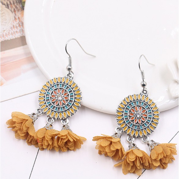 Bông Tai, Hoa Tai Nữ Phong Cách Bohemian Vintage Cá Tính Giá Rẻ