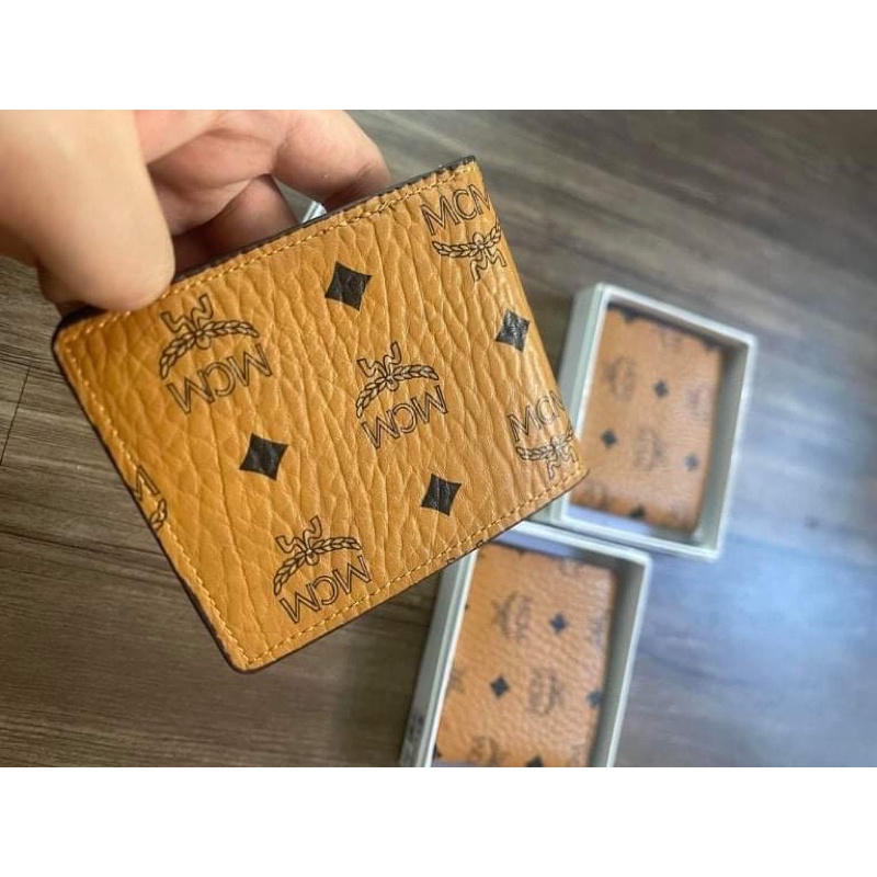 Ví Ngắn Gập Màu Cam MCM