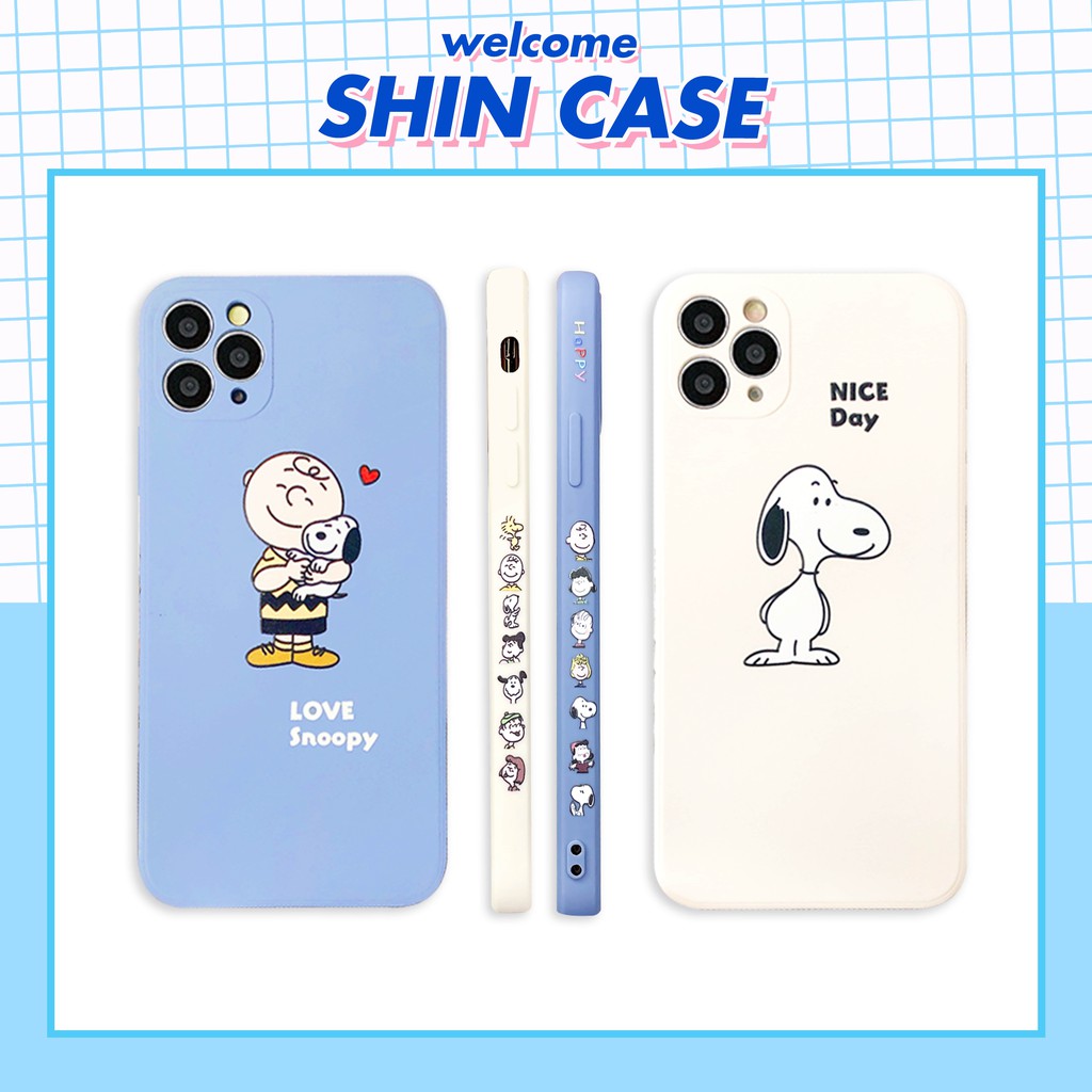 Ốp lưng iphone Love Snoopy cạnh vuông in hình viền 5/5s/6/6plus/6s/6splus/7/7plus/8/8plus/x/xs/11/12/pro/max/plus/promax | BigBuy360 - bigbuy360.vn