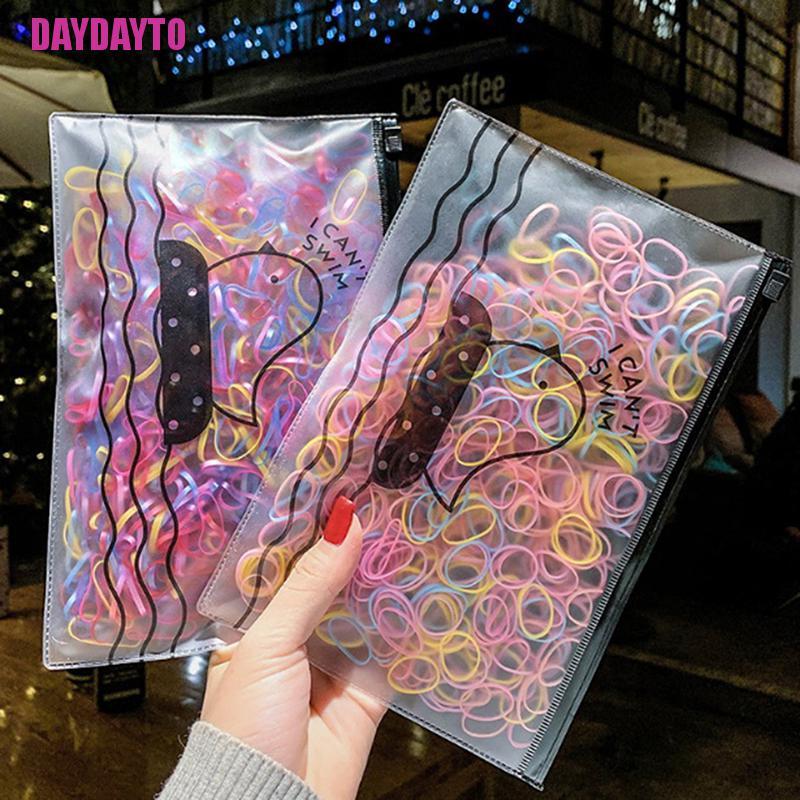 Set 1000 Dây Thun Cột Tóc Co Giãn Sử Dụng Một Lần Dành Cho Bé Gái