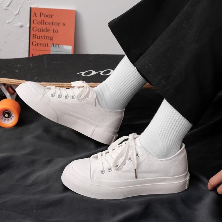 Giày cv cổ thấp đế cao dáng thể thao ulzzang nữ full box, giày bata vải canvas đế bằng 🕷️