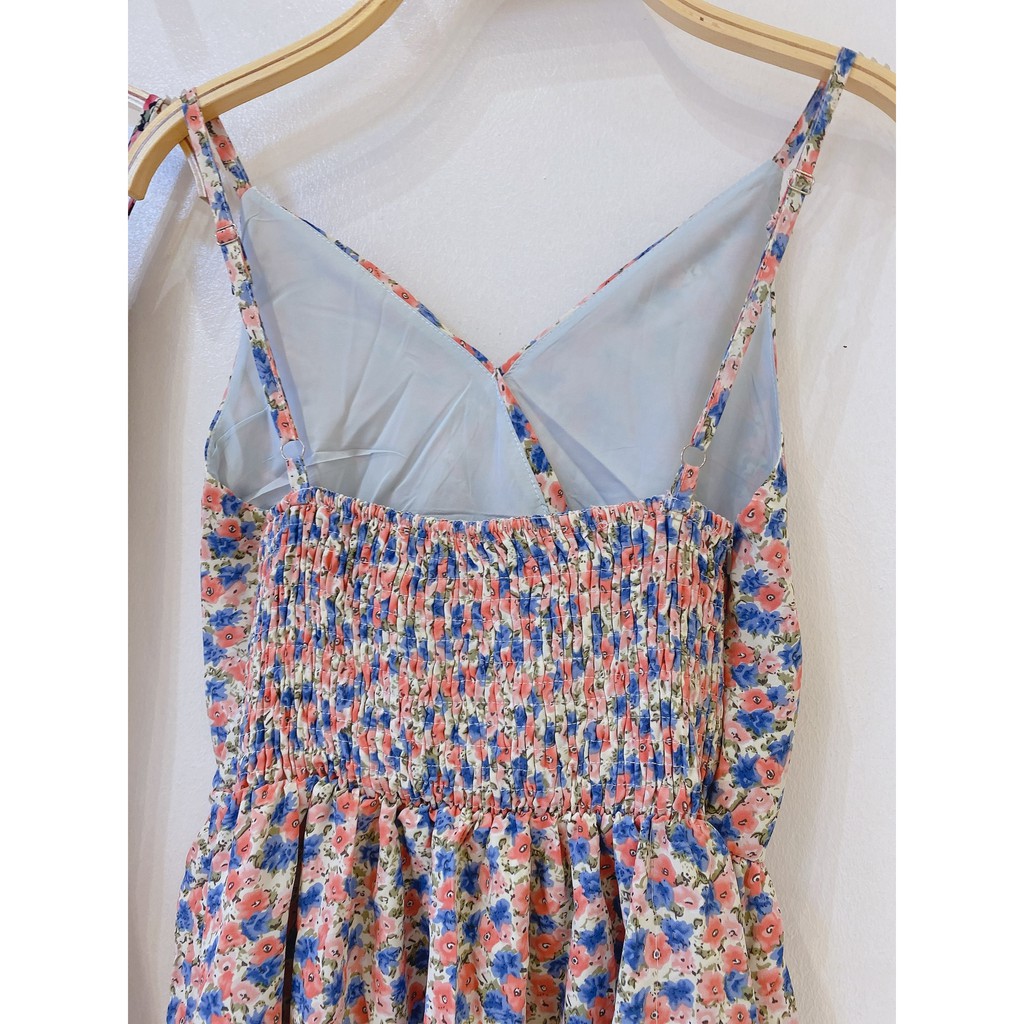 Váy 2 dây hoa nhí khóa kéo cạnh sườn Ulzzang style 🌻 Hàng Quảng Châu