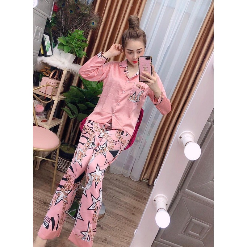 Đồ Bộ Tay Dài Lụa Satin