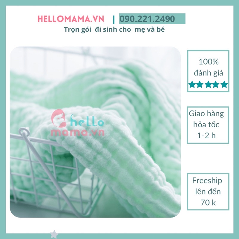 Khăn xô 6 lớp siêu mềm mịn, không xù lông cho bé (dùng để tắm, quấn , làm gối , mền cho bé sơ sinh )