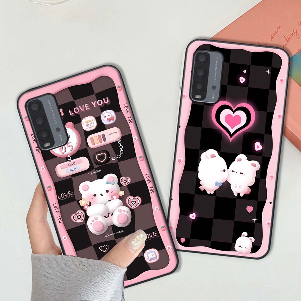 Ốp lưng Xiaomi Redmi 9T in hình gấu cute,bò sữa 3D cute dễ thương bảo vệ điện thoại.