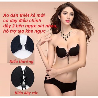 áo lót dán ngực silicon siêu dính cánh tiên dây rút (loại 1)