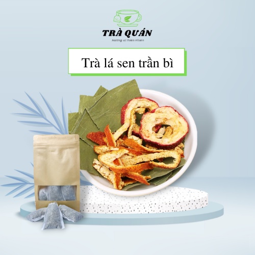 Trà lá sen trần bì, trà dưỡng nhan hộp 10 gói, hộp 10 túi lọc.
