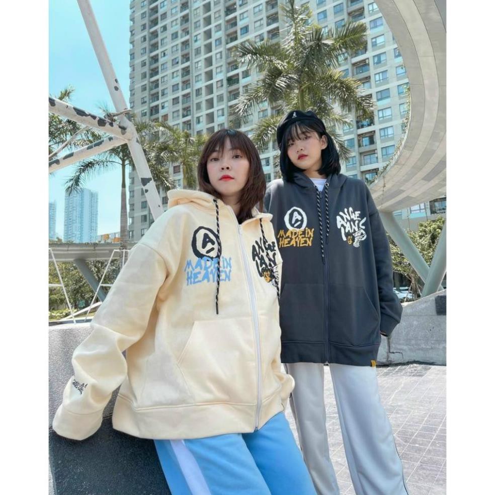 Áo Khoác Hoodie Khóa Kéo ANGEL LAND  Xu Hướng Hàn Quốc  2 Màu thời trang việt