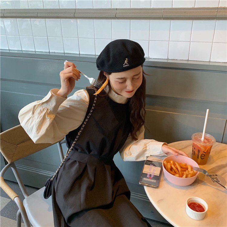 (HÀNG SẴN) Váy yếm xòe dài mùa thu vintage đơn giản nhẹ nhàng trẻ trung kiểu Pháp | BigBuy360 - bigbuy360.vn