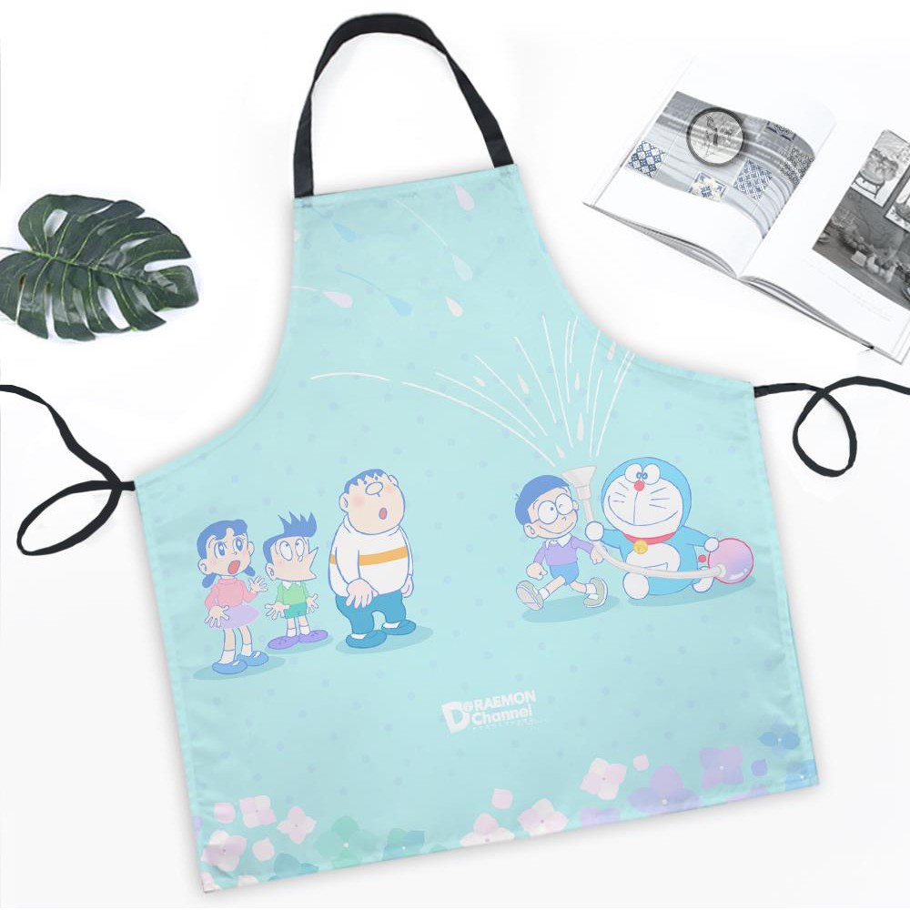 Tạp Dề In Hình Mèo Máy Doraemon Đáng Yêu Cho Gia Đình