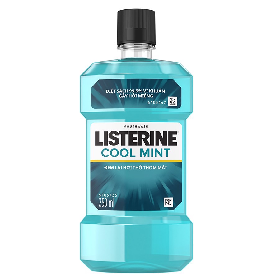 Bộ 2 chai nước súc miệng diệt khuẩn giữ hơi thở thơm mát Listerine Cool Mint 250ml/chai