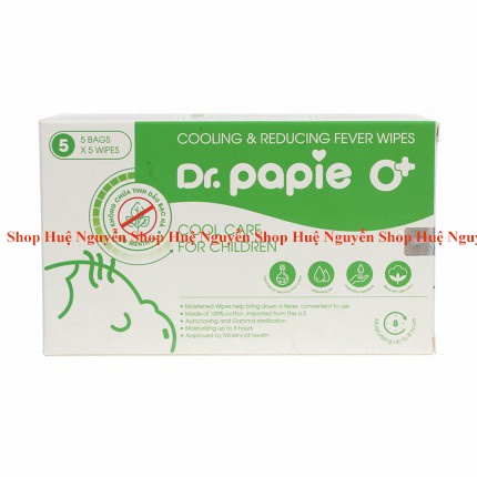 Dr Papie - Khăn hạ nhiệt, giảm sốt, giảm đau đầu