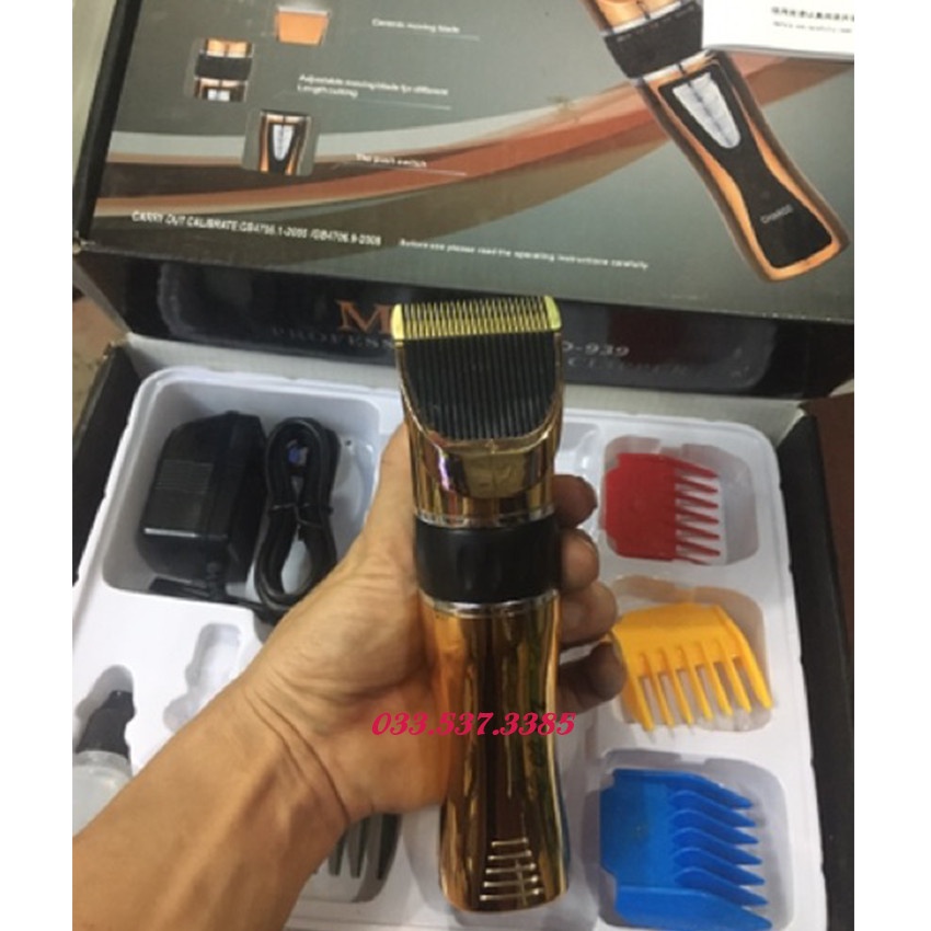 Tông đơ cắt tóc, máy cắt tóc nam MD 939 dung lượn pin lớn công suất 12W