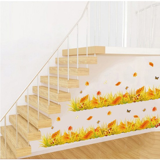 Decal trang trí Chân tường Cỏ Vàng Uá