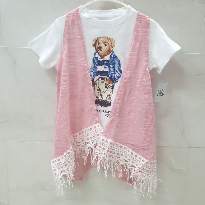 Áo khoác ghi lê thời trang tạo kiểu phong cách cho bé gái 4-10t (ko kèm áo thun mặc trong)