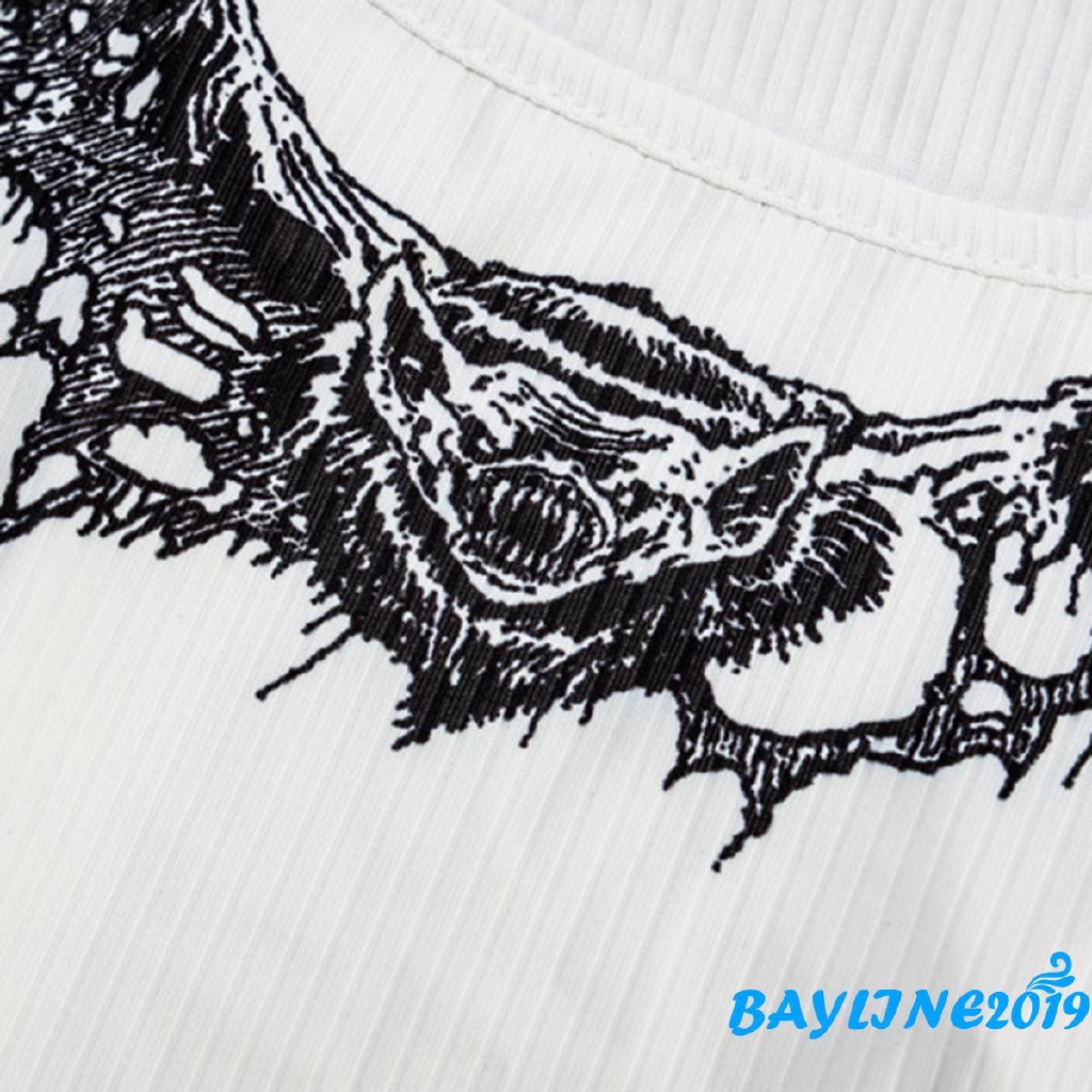 Áo Thun Nữ Cộc Tay Cổ Chữ U Hở Eo In Hình Động Vật Thời Trang