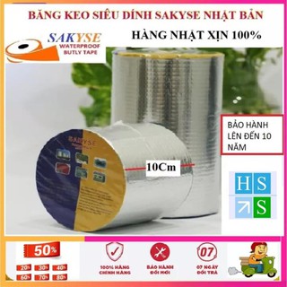 (Khổ 10cm x 5m) Băng keo chống thấm Nhật Bản SAKYSE - Siêu dính, dùng trên mọi vật liệu, chống chịu mọi thời tiết