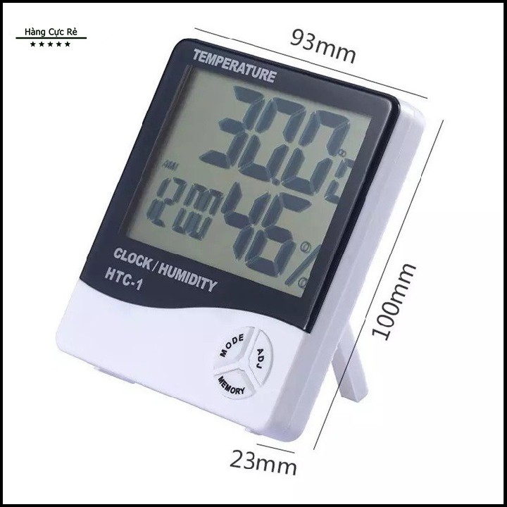 Đồng hồ để bàn đo nhiệt độ, độ ẩm phòng - Phiên bản nâng cấp hiện đại có báo thức - Tặng kèm pin AAA - Shop Hàng Cực Rẻ