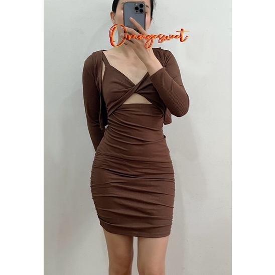 Set Đầm Body Khoét Ngực Cá Tính  SetKN