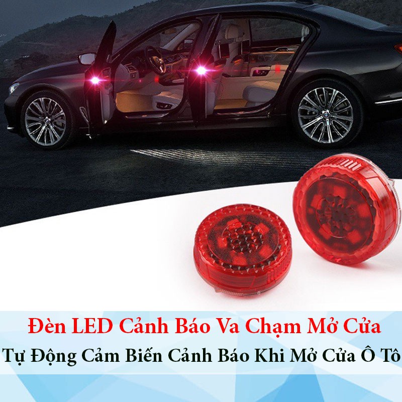 Bộ 2 Đèn LED cảnh báo mở cửa ô tô -  - Tặng kèm pin