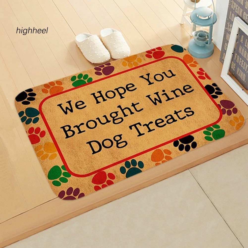 Thảm chùi chân chống trượt in chữ welcome đáng yêu