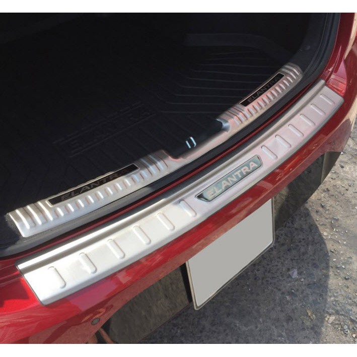 Ốp Chống Trầy Cốp Trong, Ngoài Xe Elantra 2019 - 2021 chất liệu Inox