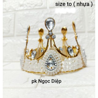 Vương miện hoàng tử to nhựa trang trí bánh kem