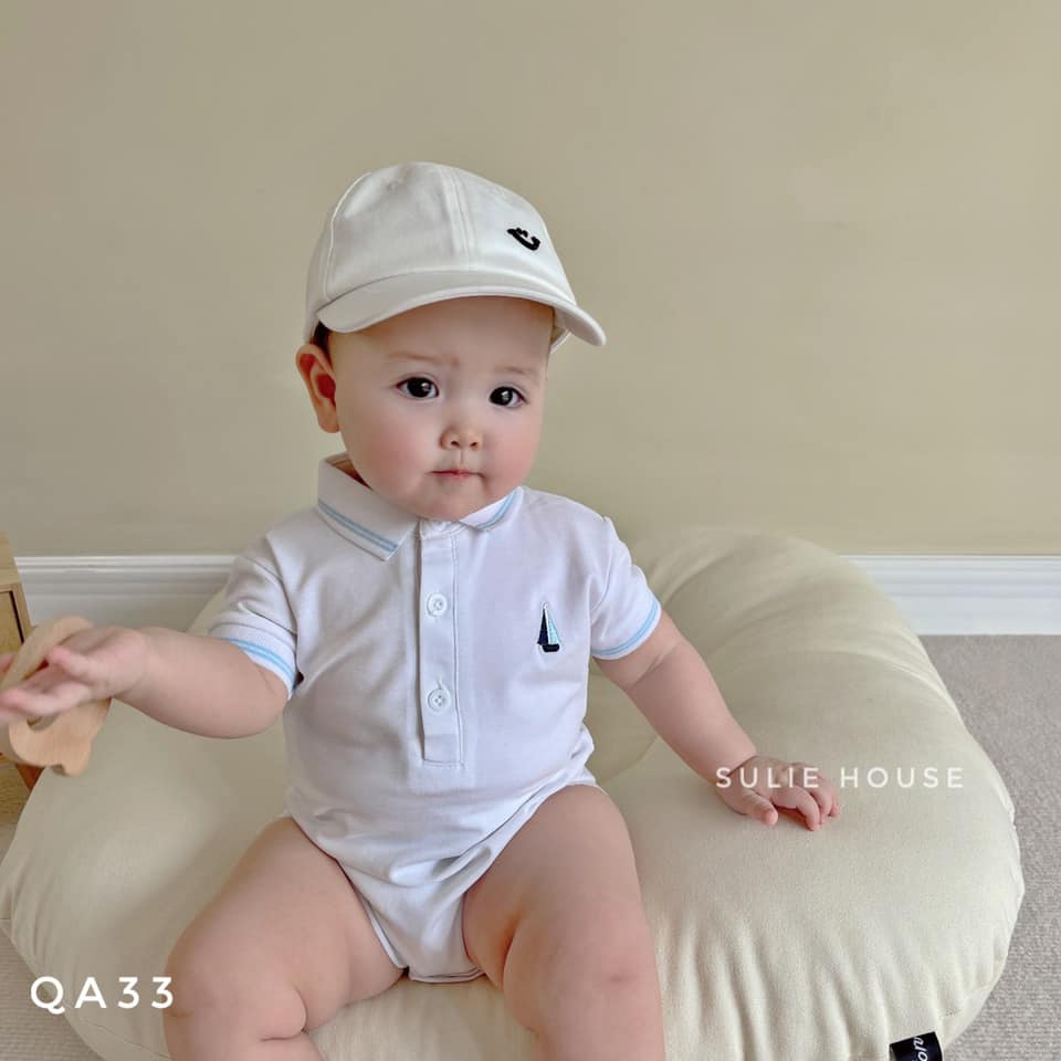 Body chip sơ mi cộc tay có cổ - QA33 (k kèm mũ tất)