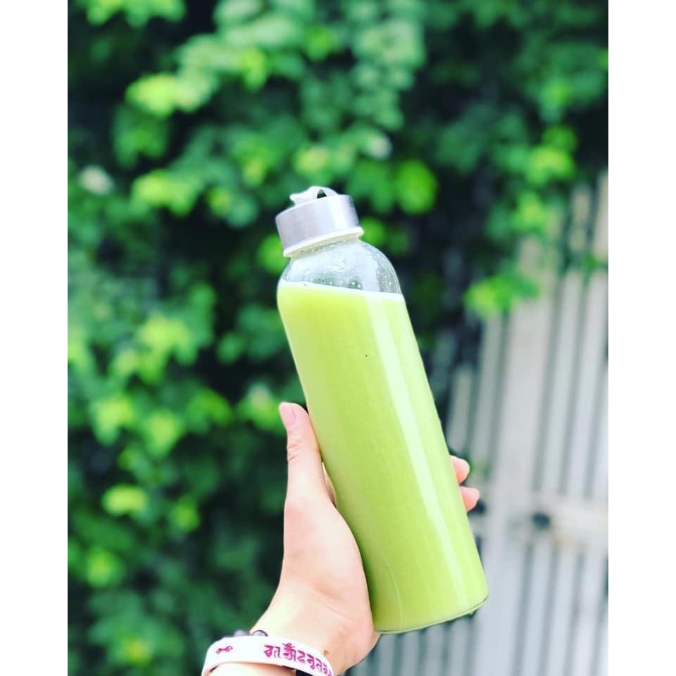 Bình Detox Thủy Tinh 300ml - Chai Đựng Nước Thủy Tinh Có Quai Xách