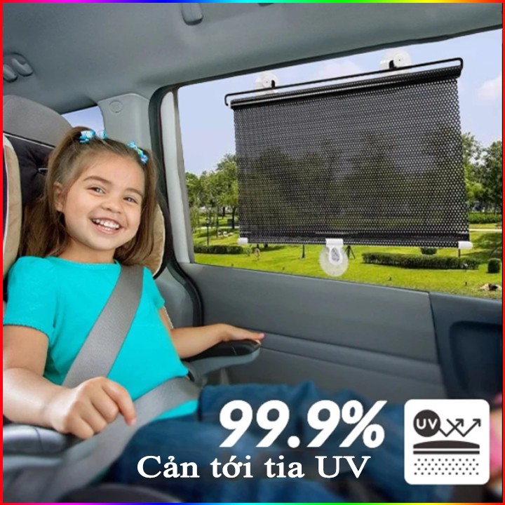 Tấm che nắng ô tô, rèm che chắn nắng cuộn gọn cho ô tô kích thước 40x60cm